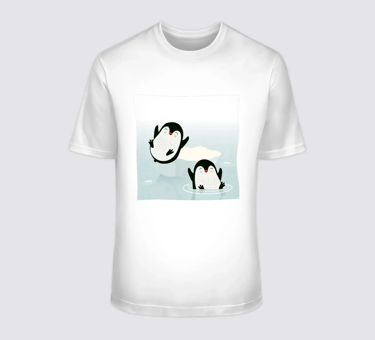 Due pinguini che giocano in acqua t-shirt da namosh
