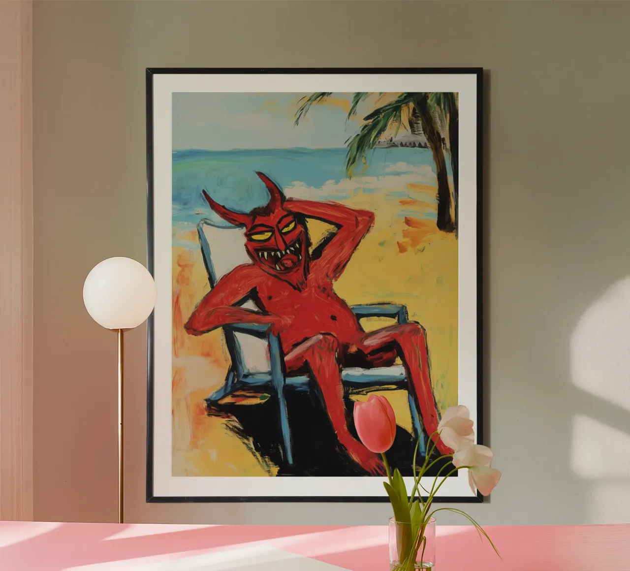 Red Devil on the Beach | Auguri per le vacanze poster da Autofocus