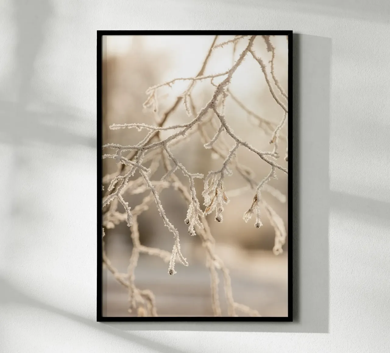 Hoarfrost 2 poster with plastic frame by Mareike Böhmer Photography