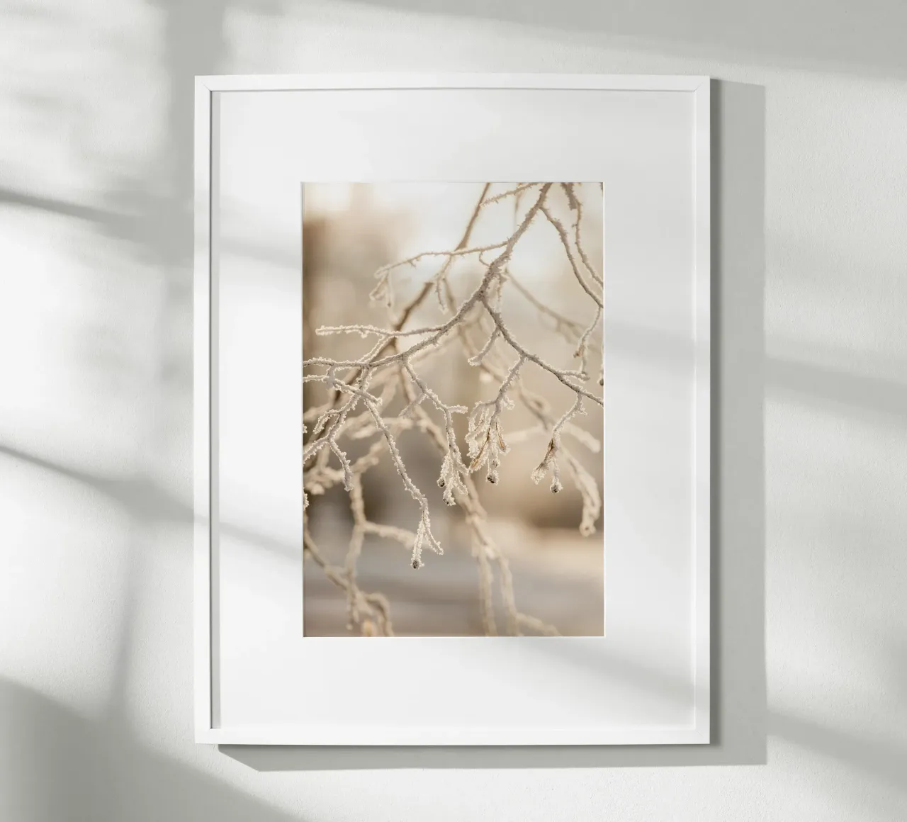 Hoarfrost 2 poster with plastic frame by Mareike Böhmer Photography