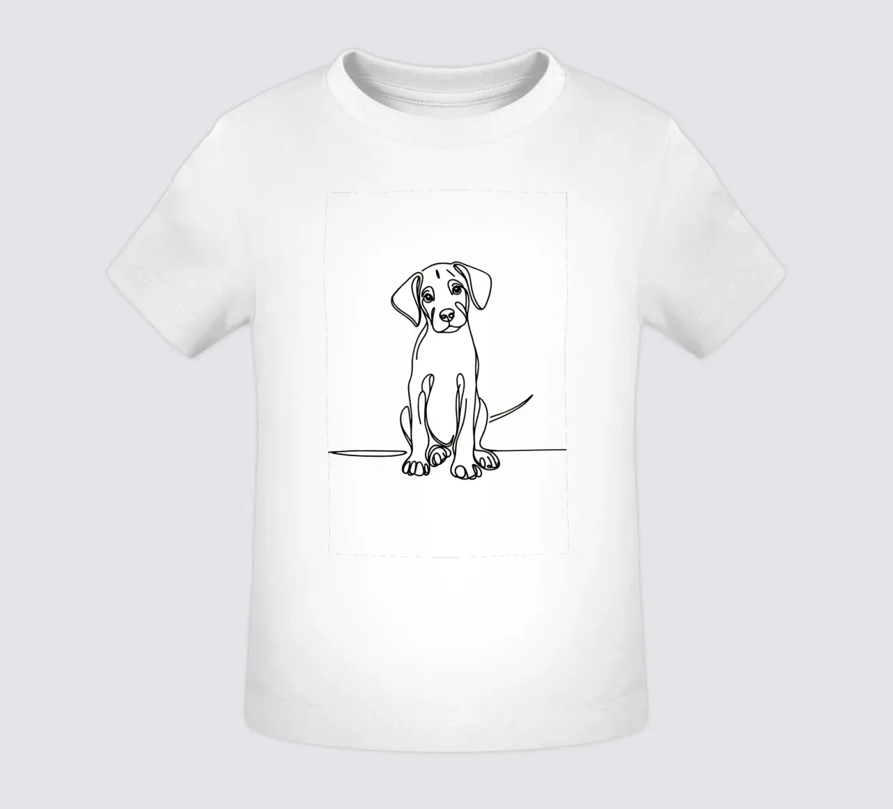 Disegno artistico lineare del cane Rhodesian ridgeback maglietta neonato da WijdevenDesign