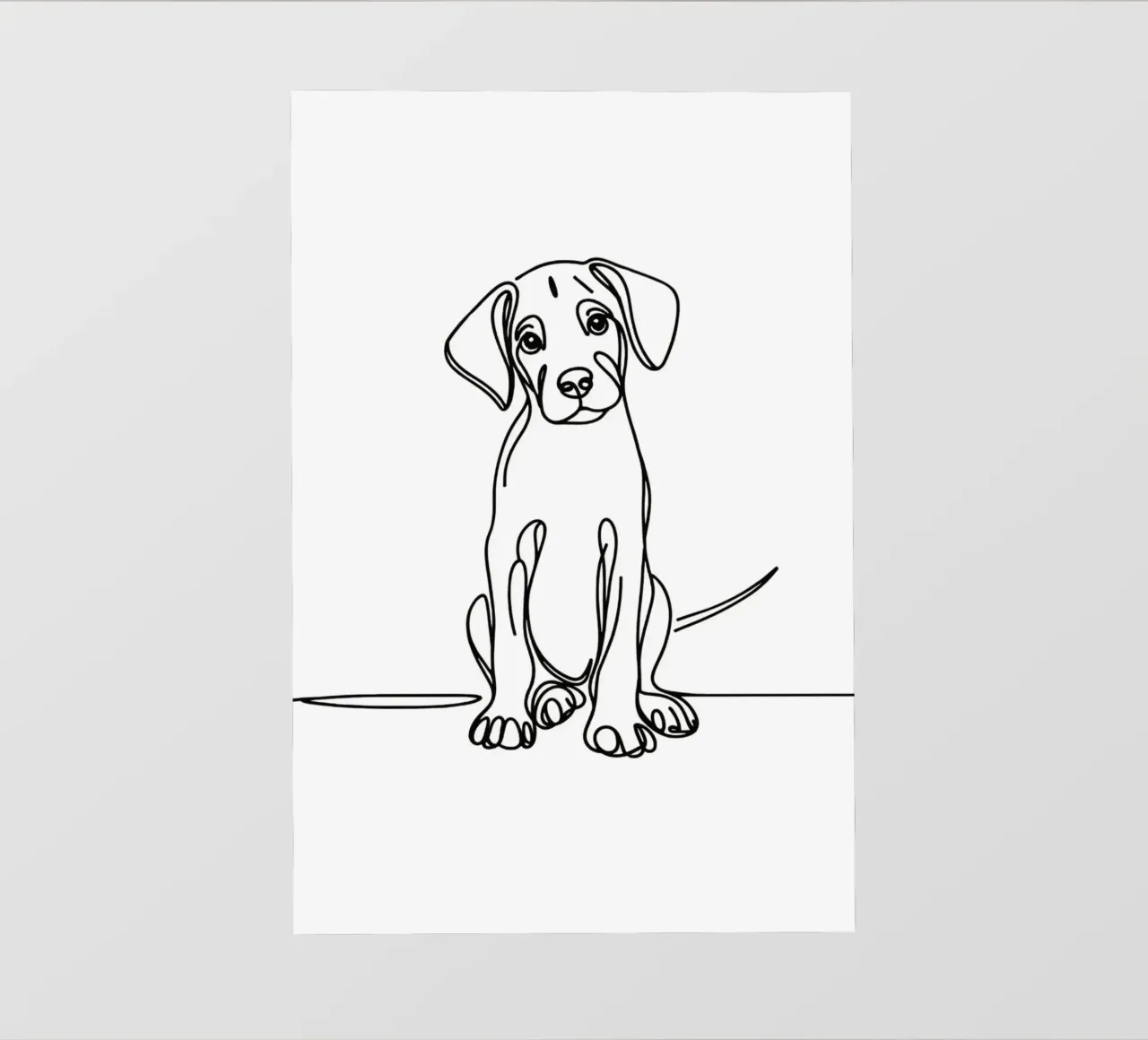 Disegno artistico lineare del cane Rhodesian ridgeback pellicola backlit da WijdevenDesign