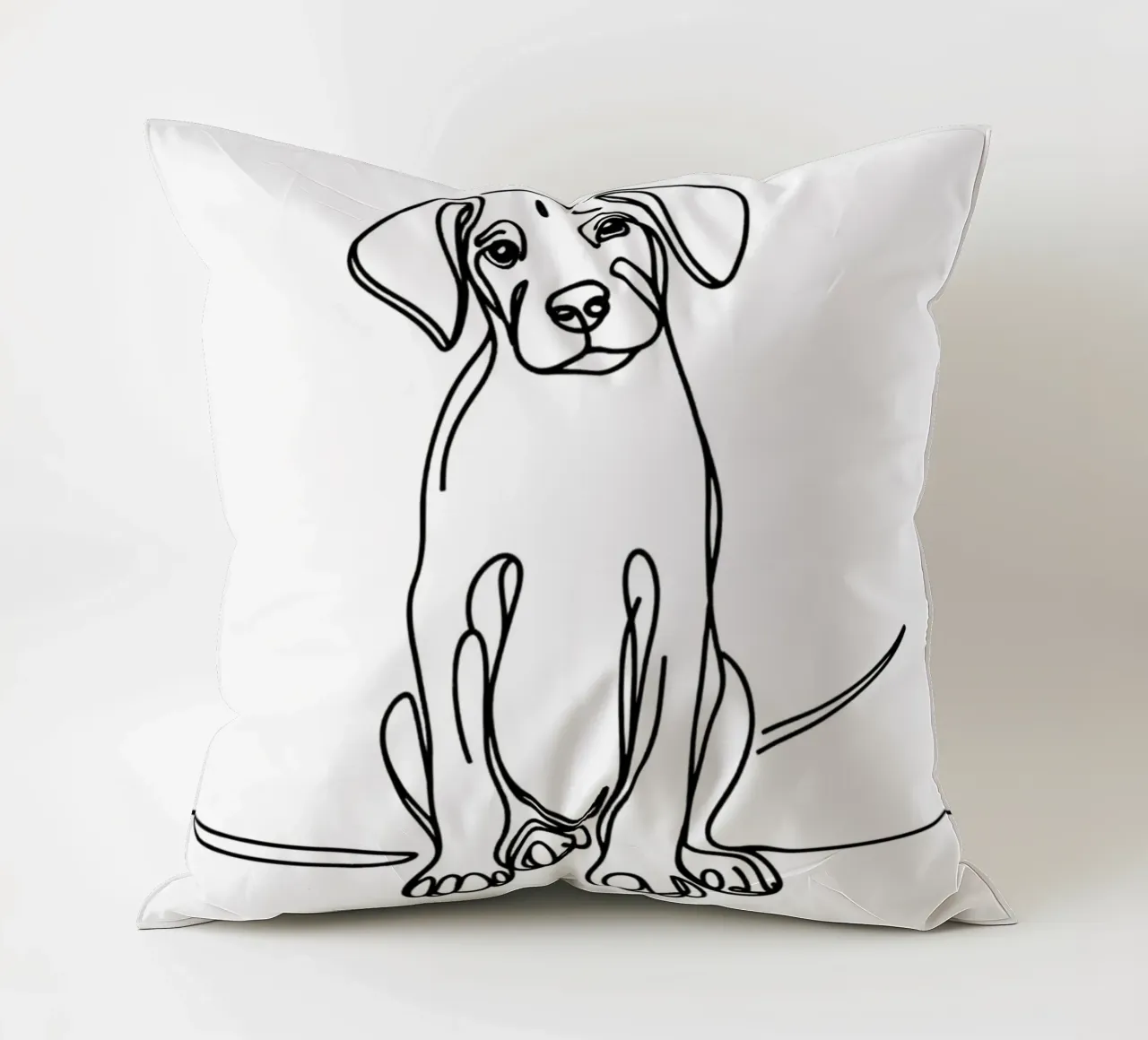Disegno artistico lineare del cane Rhodesian ridgeback cuscino da WijdevenDesign