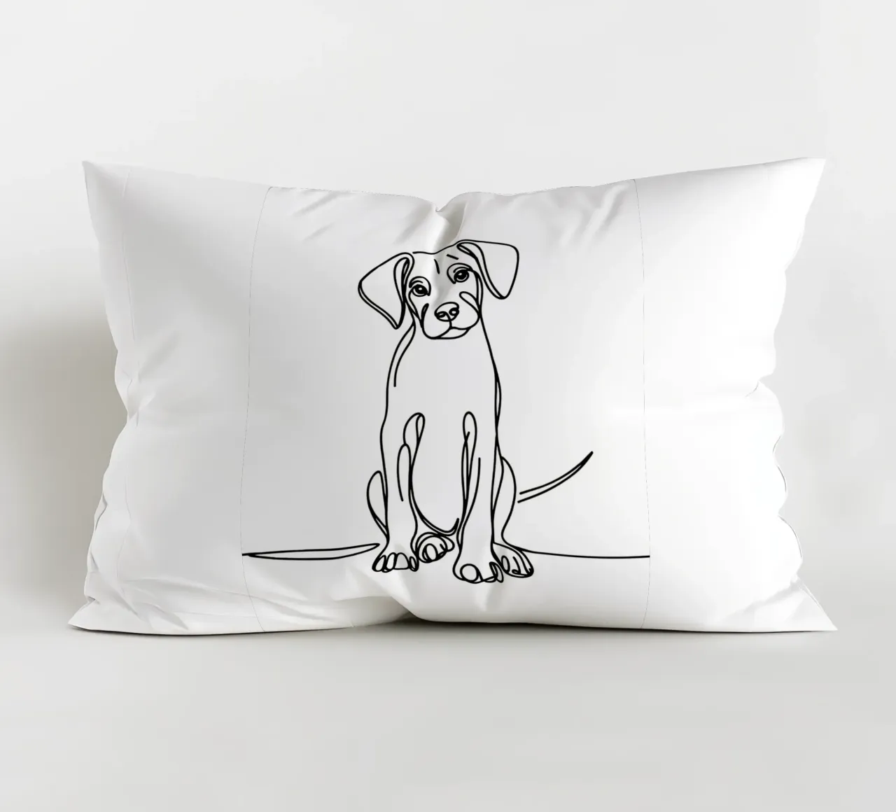 Disegno artistico lineare del cane Rhodesian ridgeback cuscino da WijdevenDesign