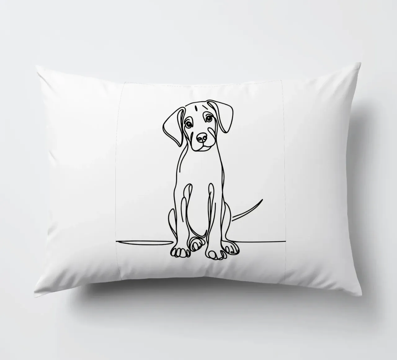 Disegno artistico lineare del cane Rhodesian ridgeback cuscino da WijdevenDesign