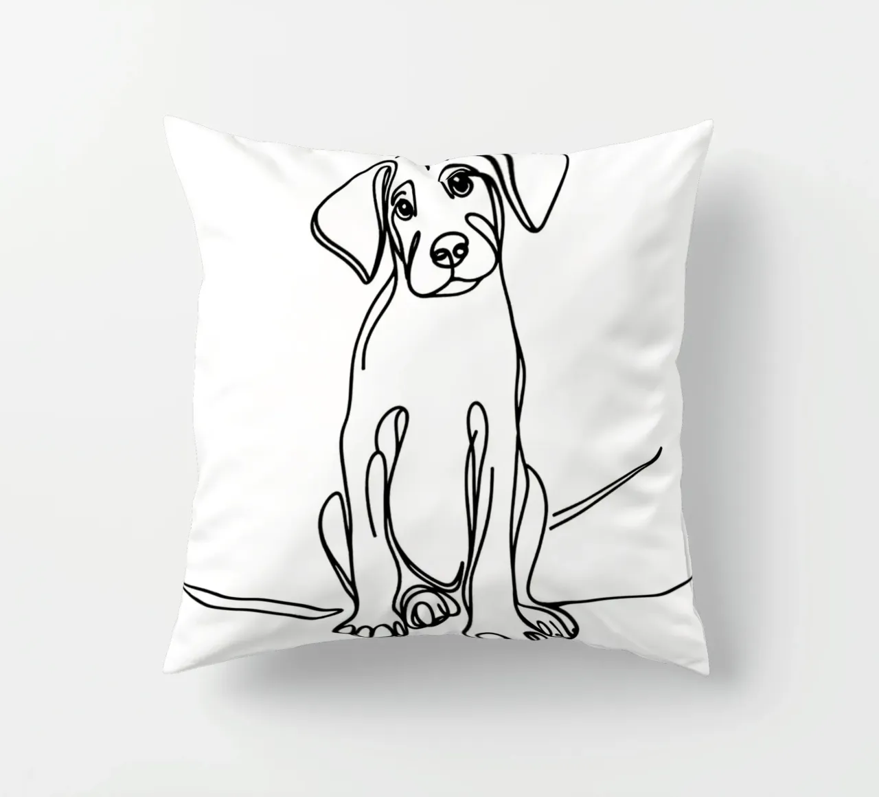 Disegno artistico lineare del cane Rhodesian ridgeback cuscino da WijdevenDesign