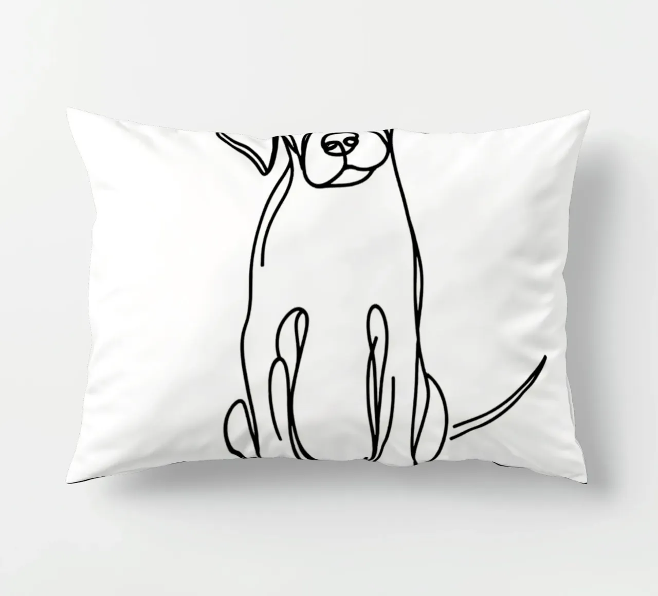 Disegno artistico lineare del cane Rhodesian ridgeback cuscino da WijdevenDesign