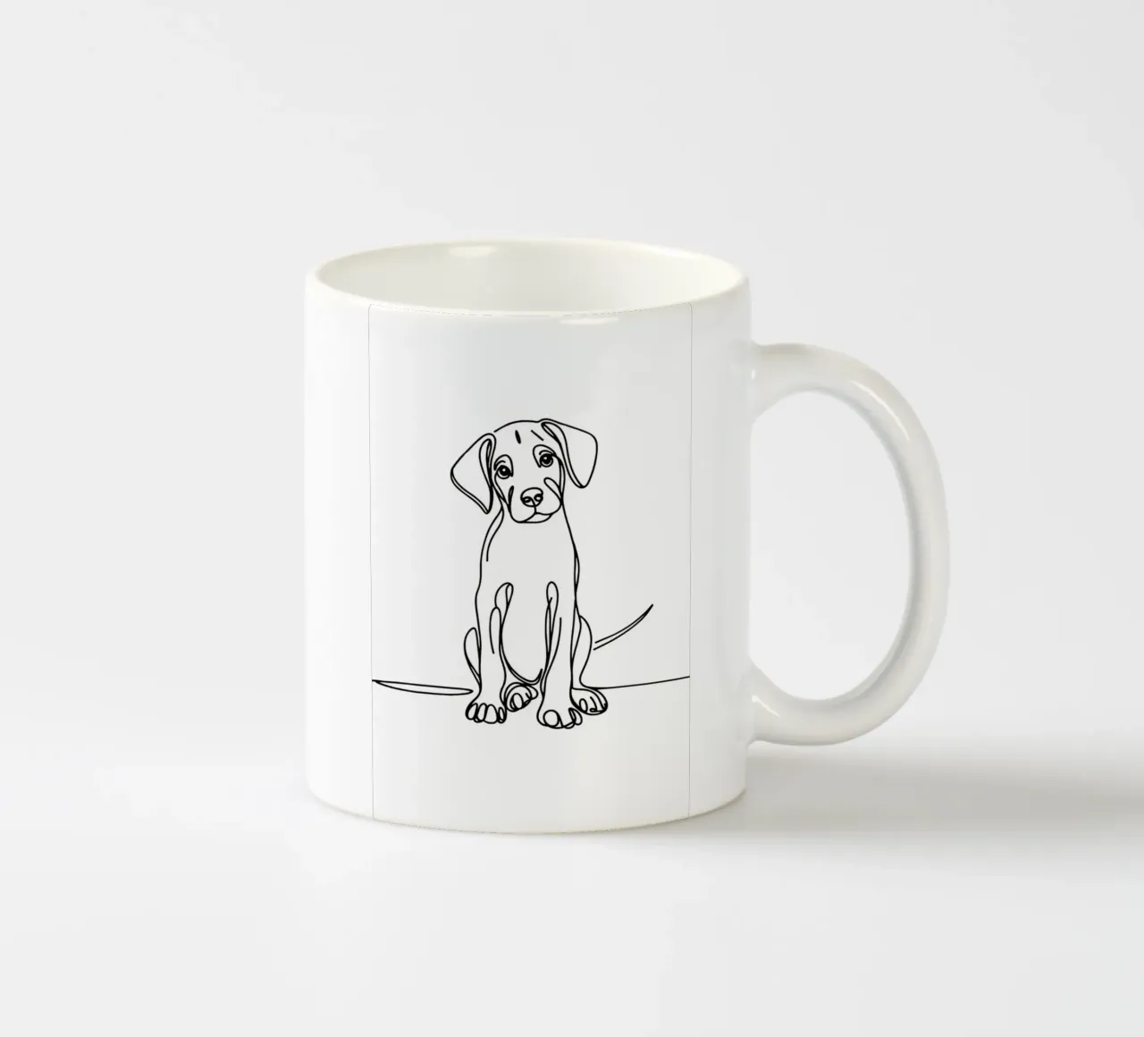 Disegno artistico lineare del cane Rhodesian ridgeback tazza in ceramica da WijdevenDesign