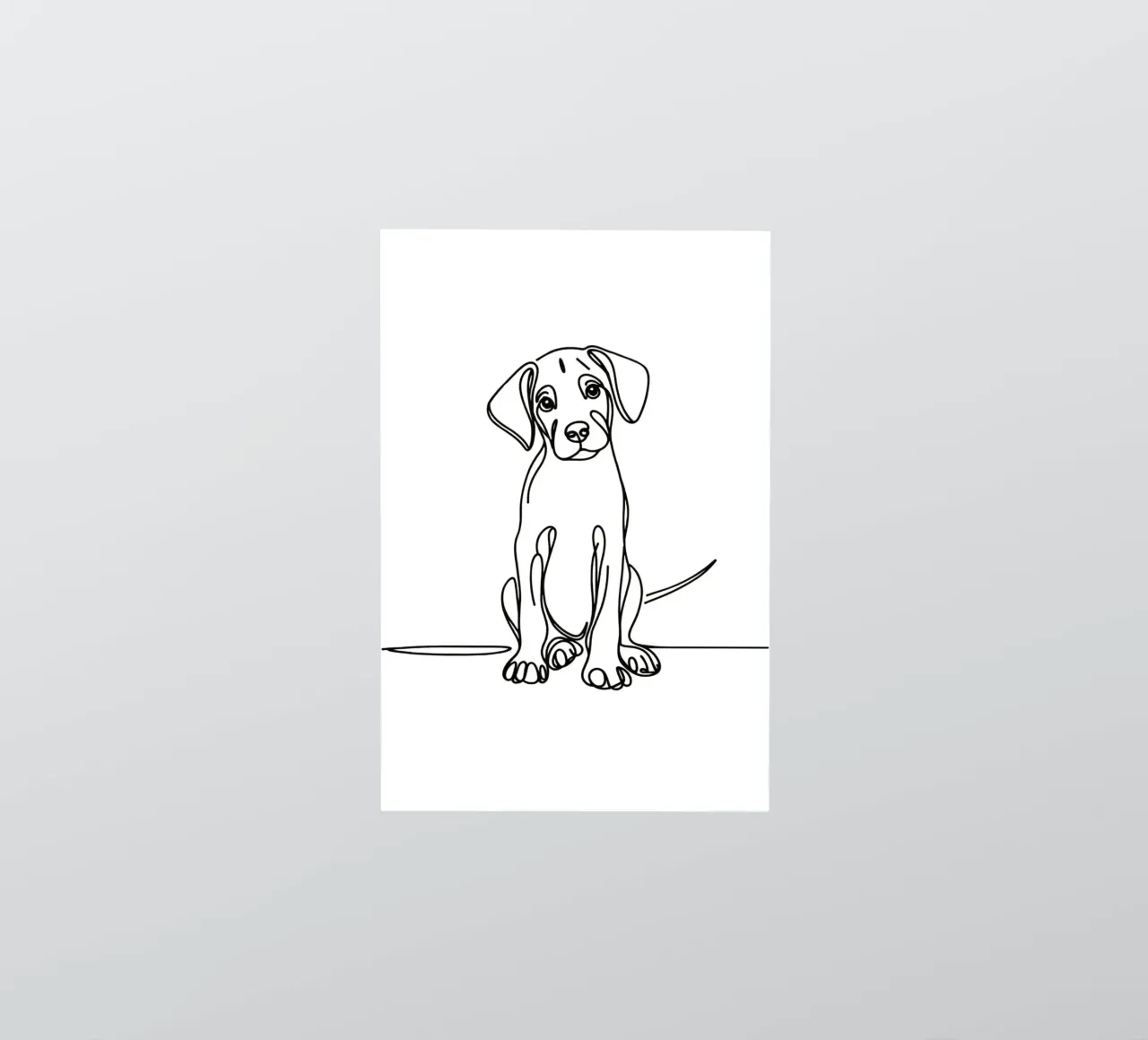 Rhodesian Ridgeback Hund Line Art Zeichnung Sticker von WijdevenDesign