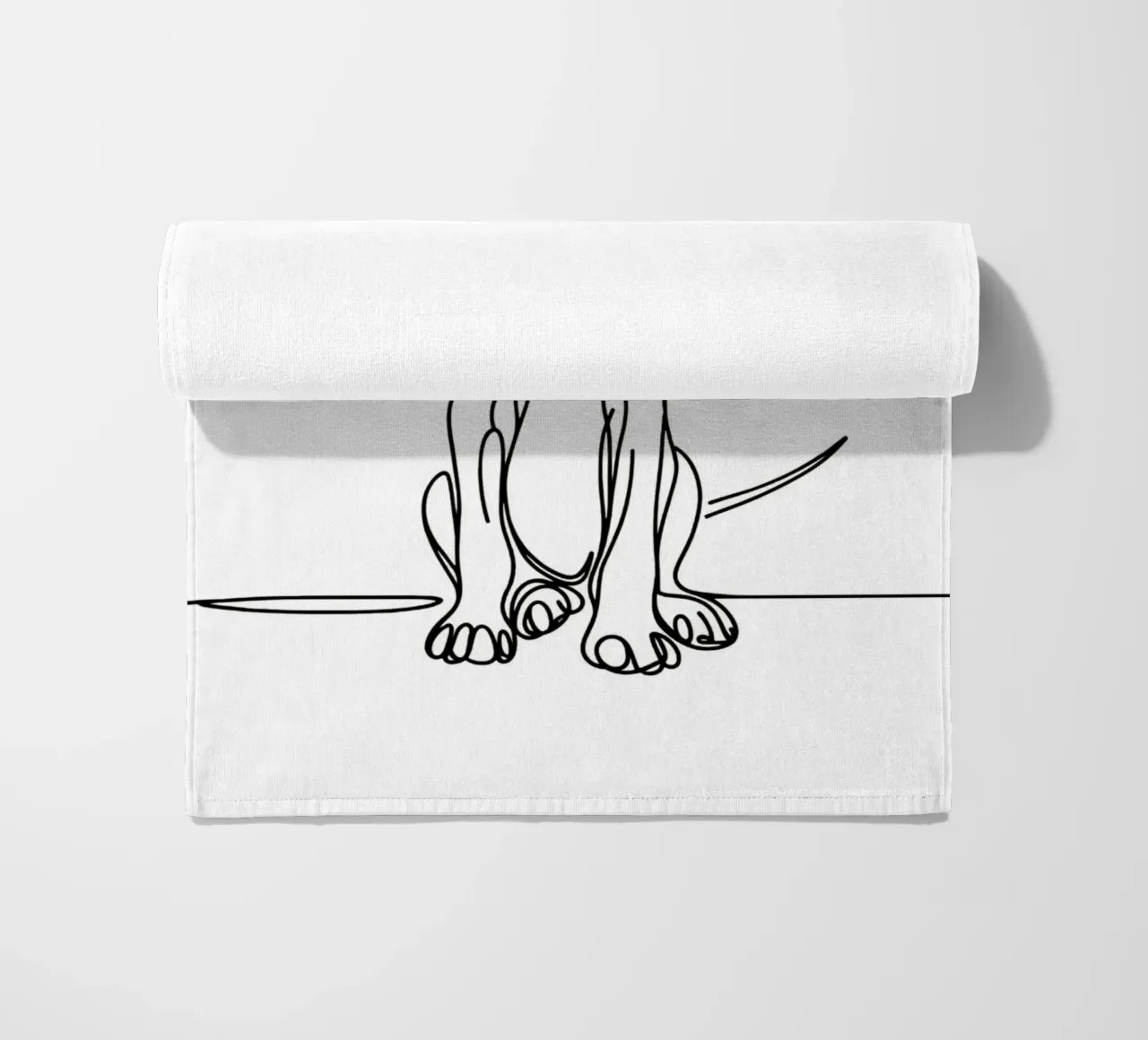 Disegno artistico lineare del cane Rhodesian ridgeback telo mare da WijdevenDesign