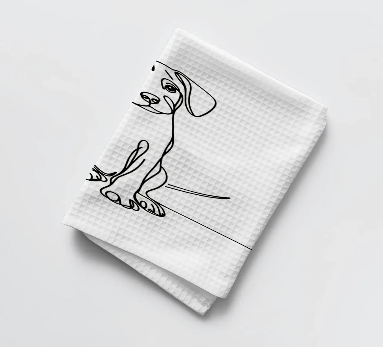 Chien de Rhodésie Ridgeback Dessin au trait torchon de WijdevenDesign