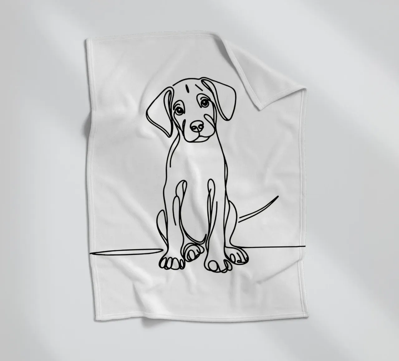 Disegno artistico lineare del cane Rhodesian ridgeback coperta in pile da WijdevenDesign