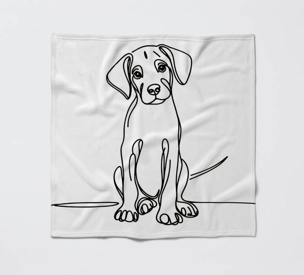 Disegno artistico lineare del cane Rhodesian ridgeback coperta in pile da WijdevenDesign