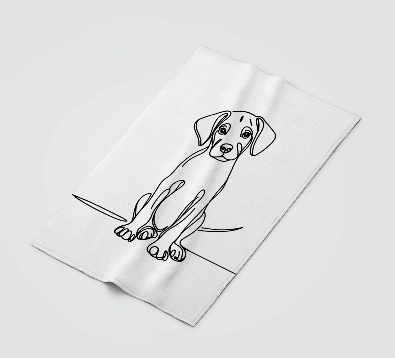 Disegno artistico lineare del cane Rhodesian ridgeback coperta in pile da WijdevenDesign
