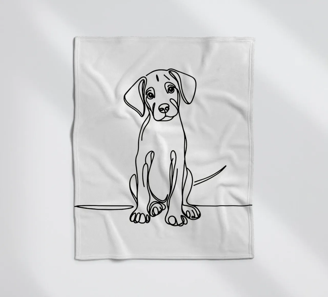 Disegno artistico lineare del cane Rhodesian ridgeback coperta in pile da WijdevenDesign