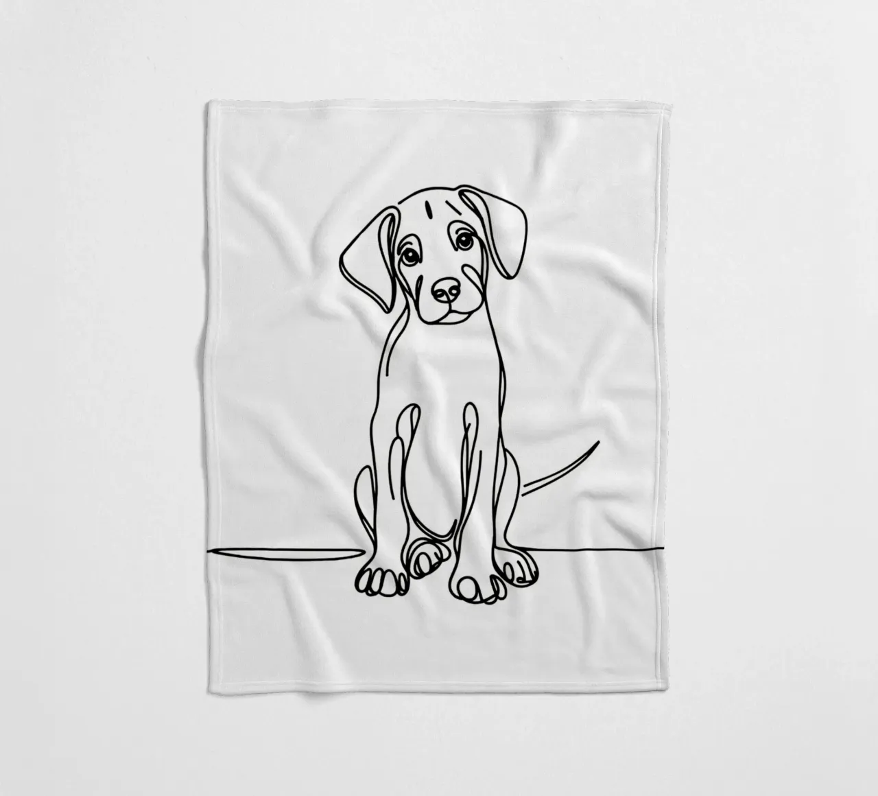 Disegno artistico lineare del cane Rhodesian ridgeback coperta in pile da WijdevenDesign