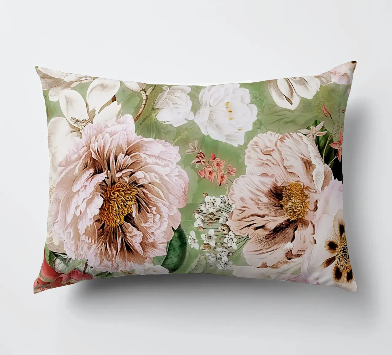 Giardino di peonie, camelie e fiori selvatici di colore bianco cuscino da Flower Garden - Uta Naumann