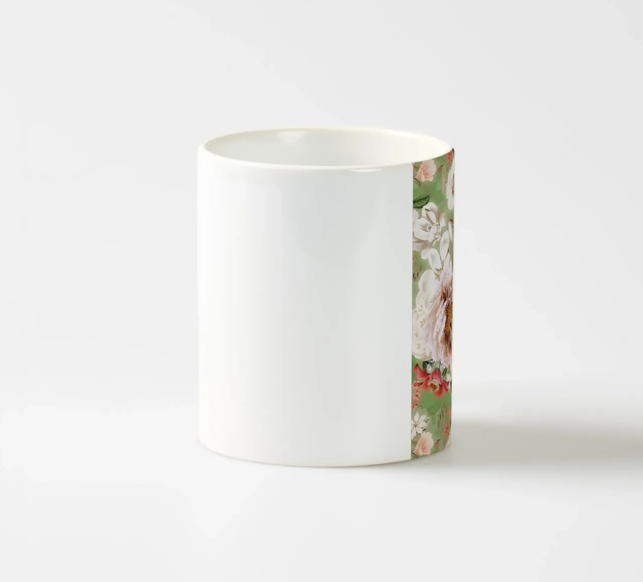 Giardino di peonie, camelie e fiori selvatici di colore bianco tazza in ceramica da Flower Garden - Uta Naumann