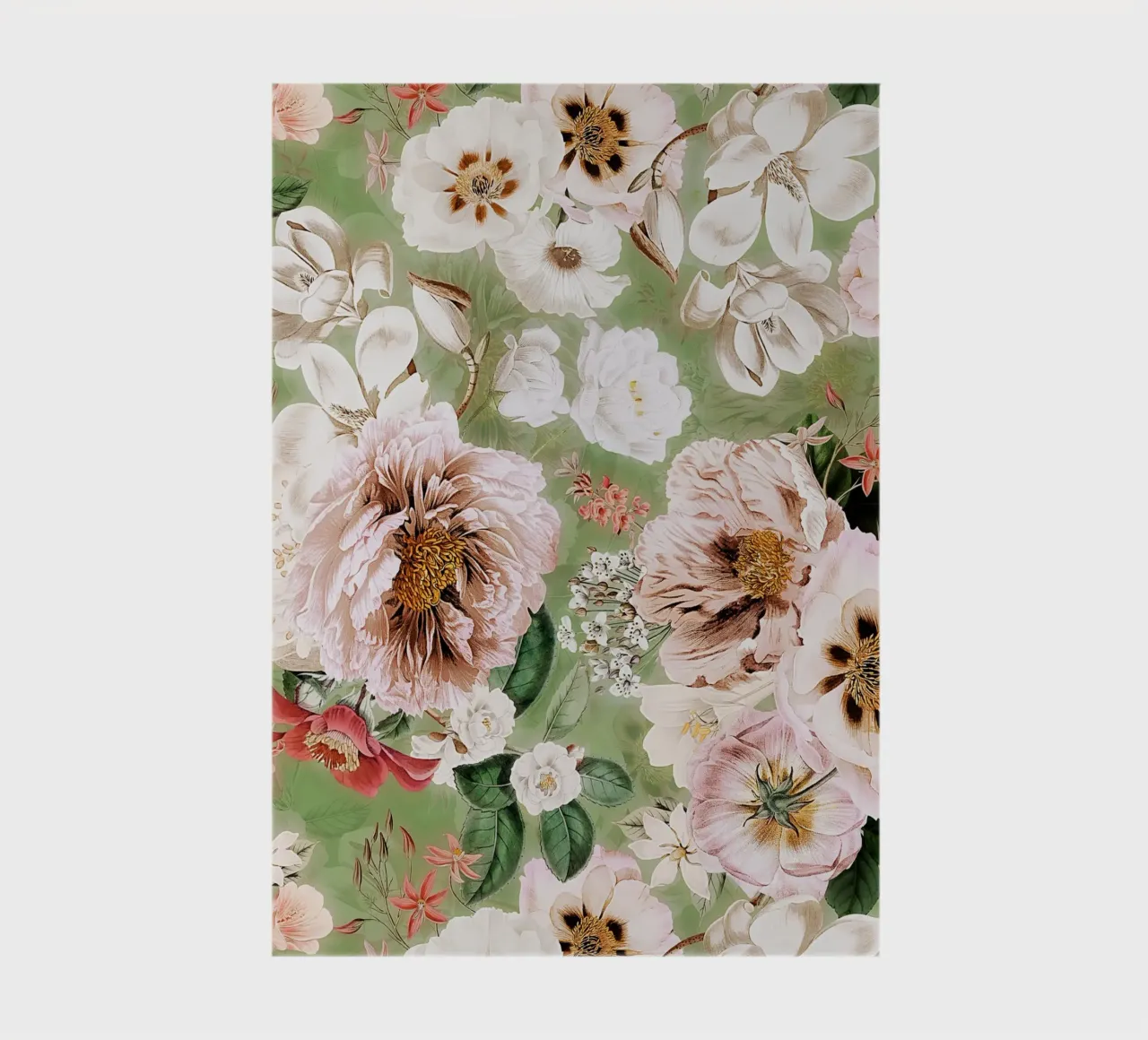 Blush Peonies, Camellia And Wildflowers Garden notebook by Flower Garden - Uta Naumann