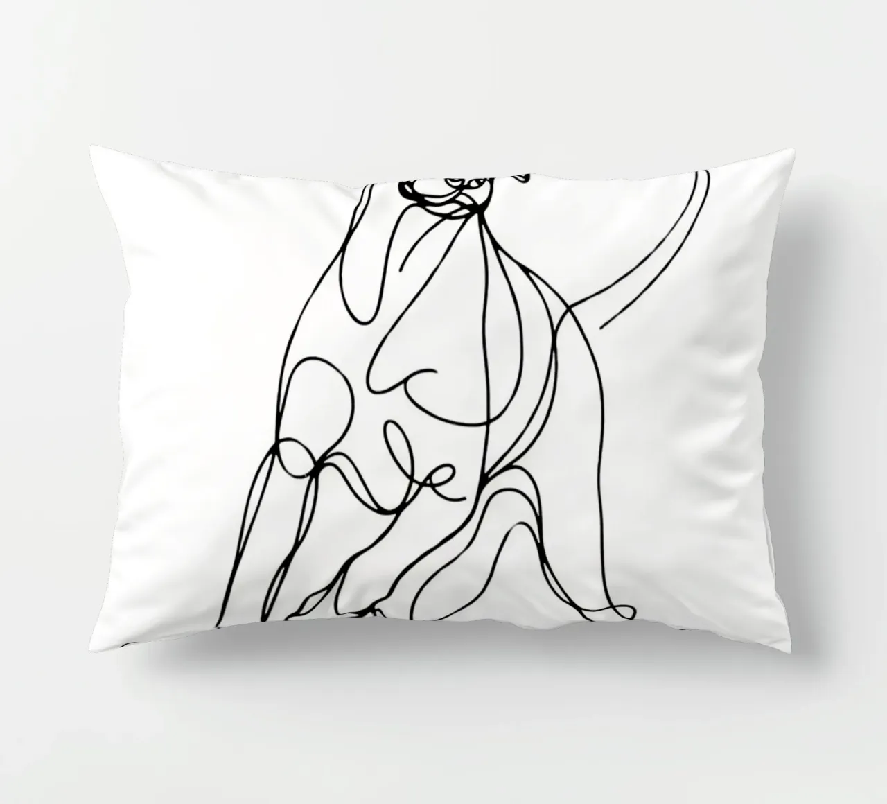 Disegno artistico lineare del cane Rhodesian ridgeback cuscino da WijdevenDesign