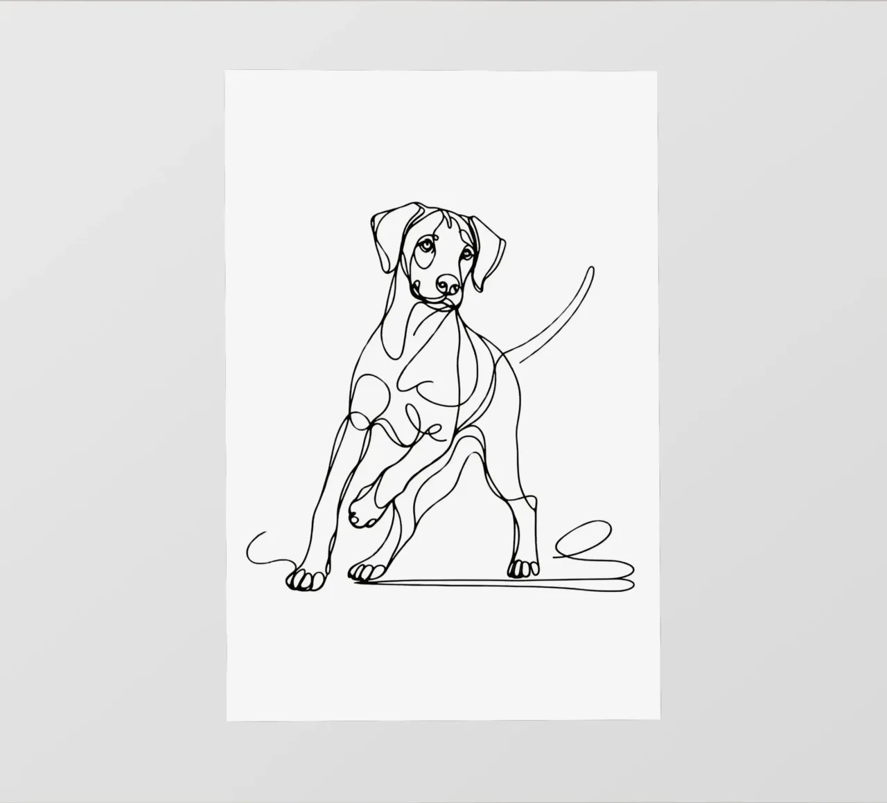 Disegno artistico lineare del cane Rhodesian ridgeback pellicola backlit da WijdevenDesign