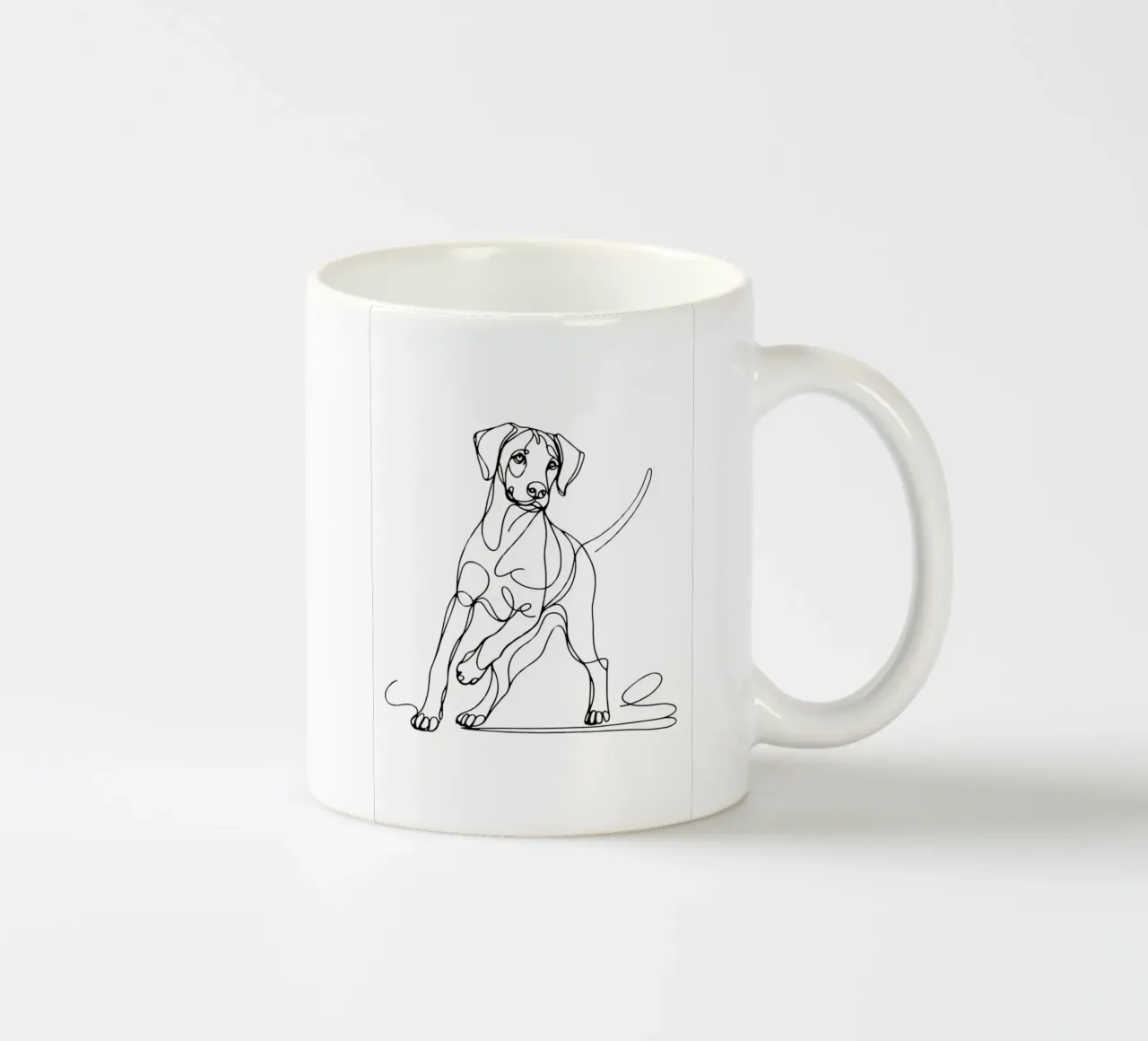 Disegno artistico lineare del cane Rhodesian ridgeback tazza in ceramica da WijdevenDesign