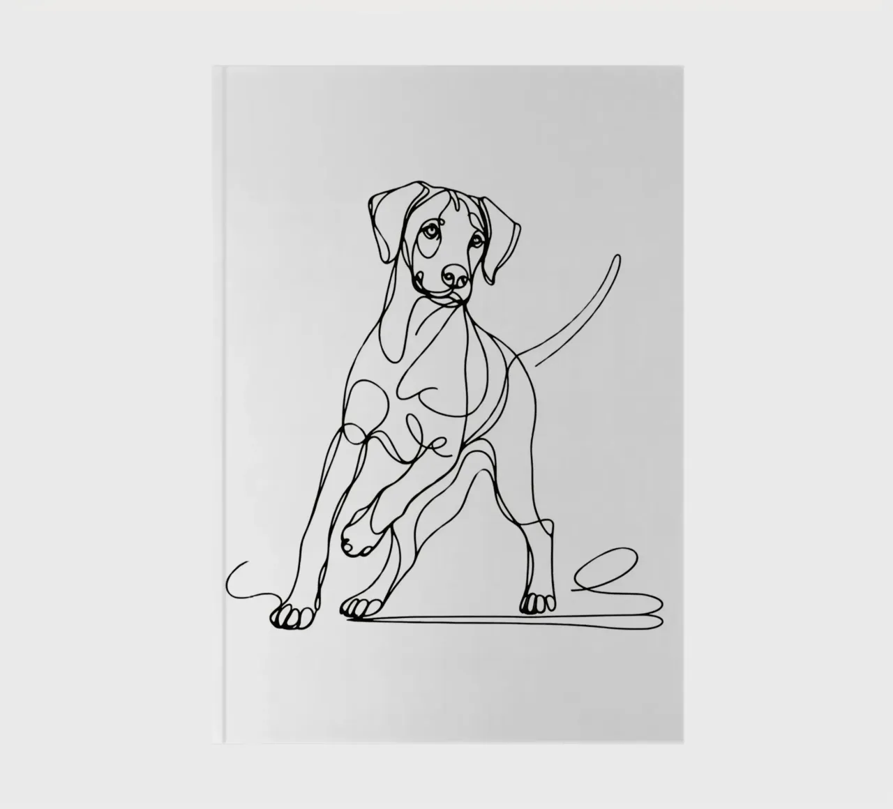 Rhodesian ridgeback Dog Line Art Drawing notebook by WijdevenDesign