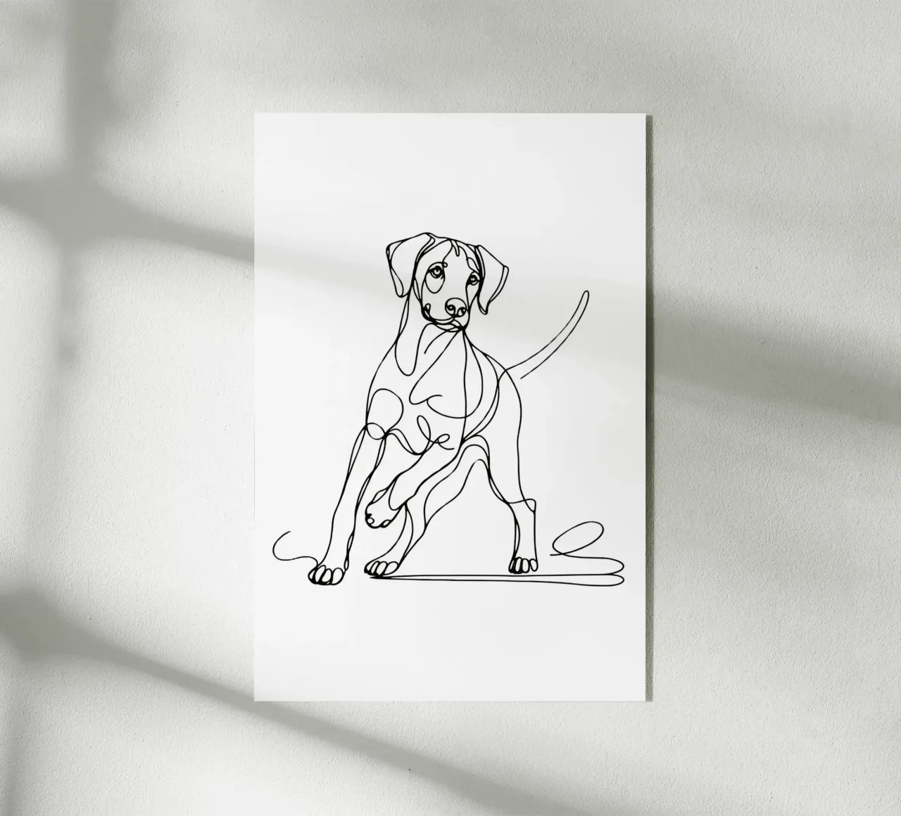 Rhodesian ridgeback Dog Line Art Dibujo metacrilato de WijdevenDesign