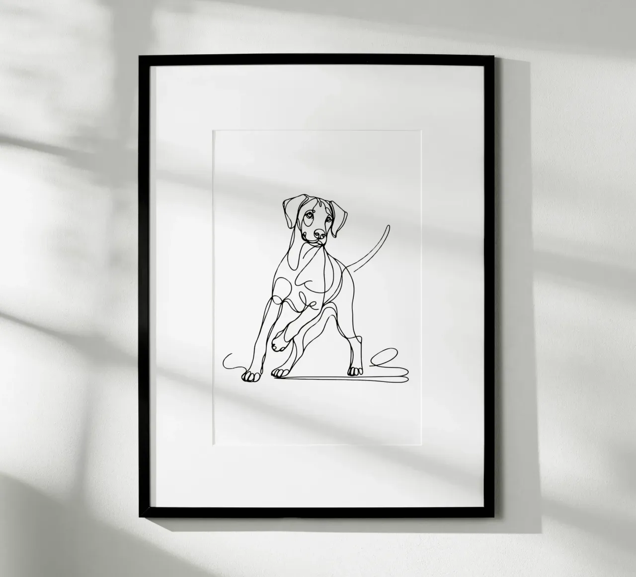 Chien de Rhodésie Ridgeback Dessin au trait hahnemühle de WijdevenDesign
