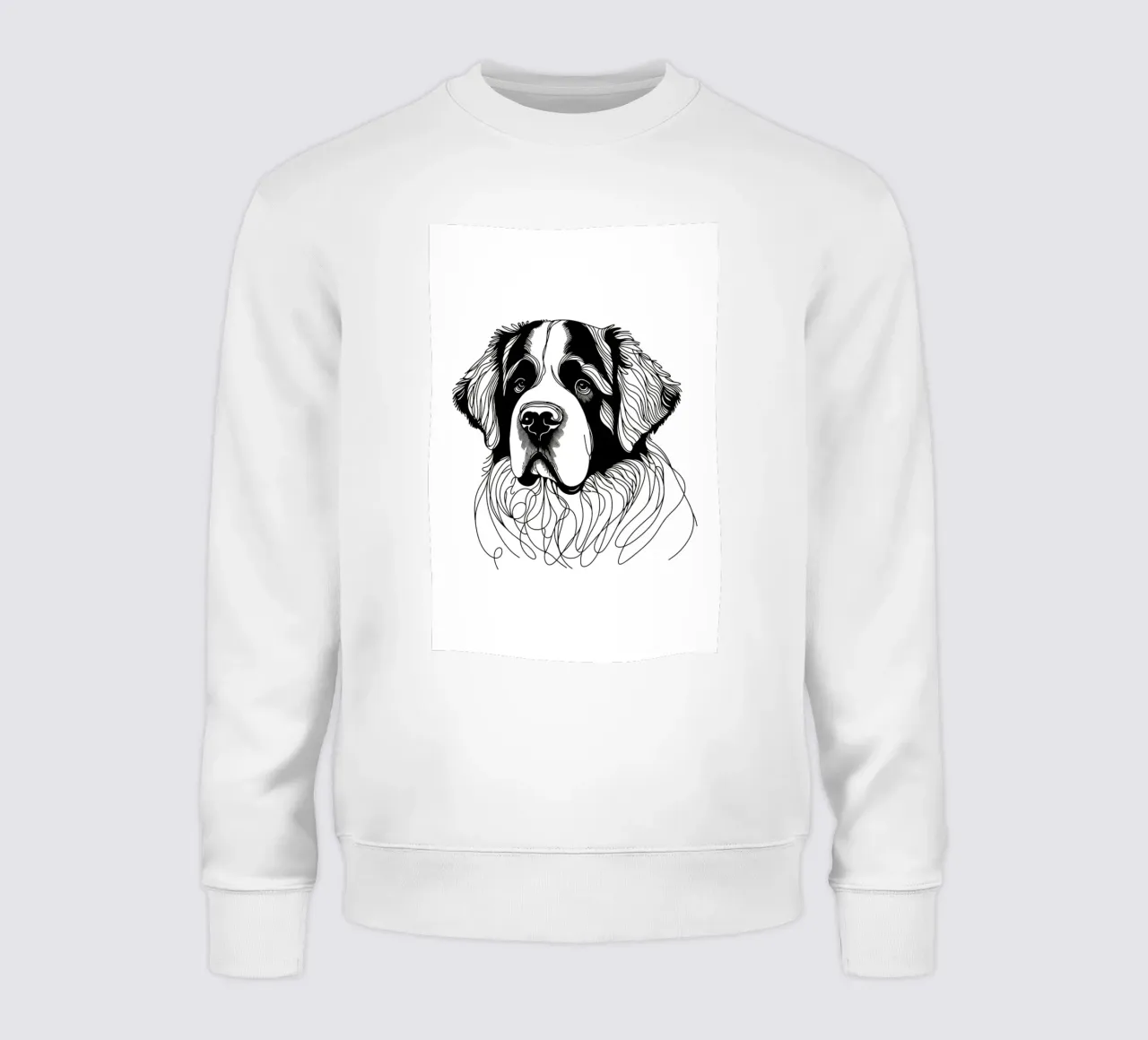 Bernhardiner Hund Line Art Zeichnung Sweatshirt von WijdevenDesign