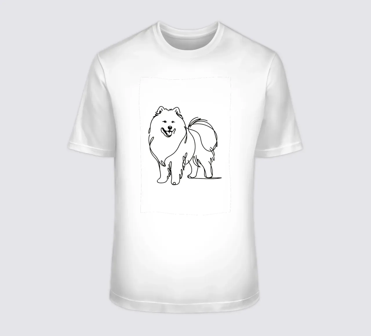 Chien samoyède Dessin au trait t-shirt de WijdevenDesign