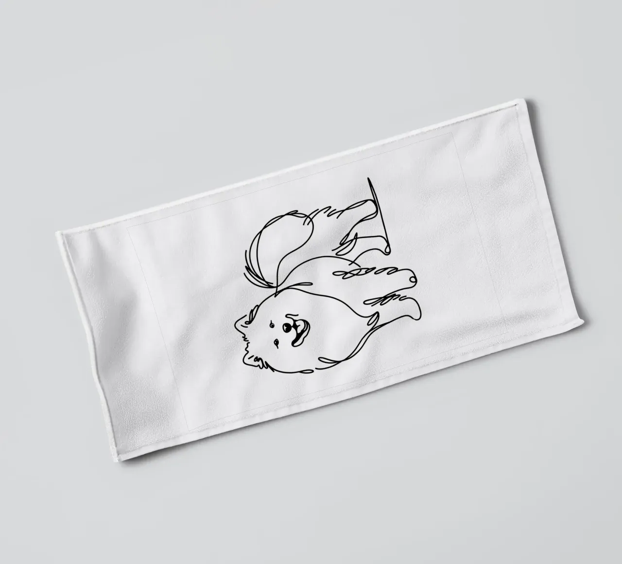 Chien samoyède Dessin au trait serviette de bain de WijdevenDesign