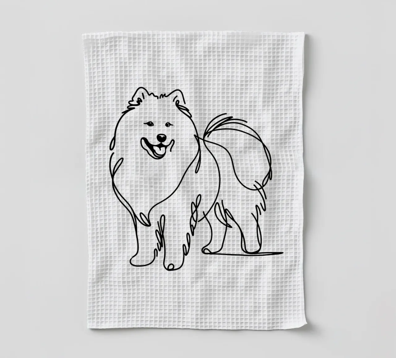 Chien samoyède Dessin au trait torchon de WijdevenDesign