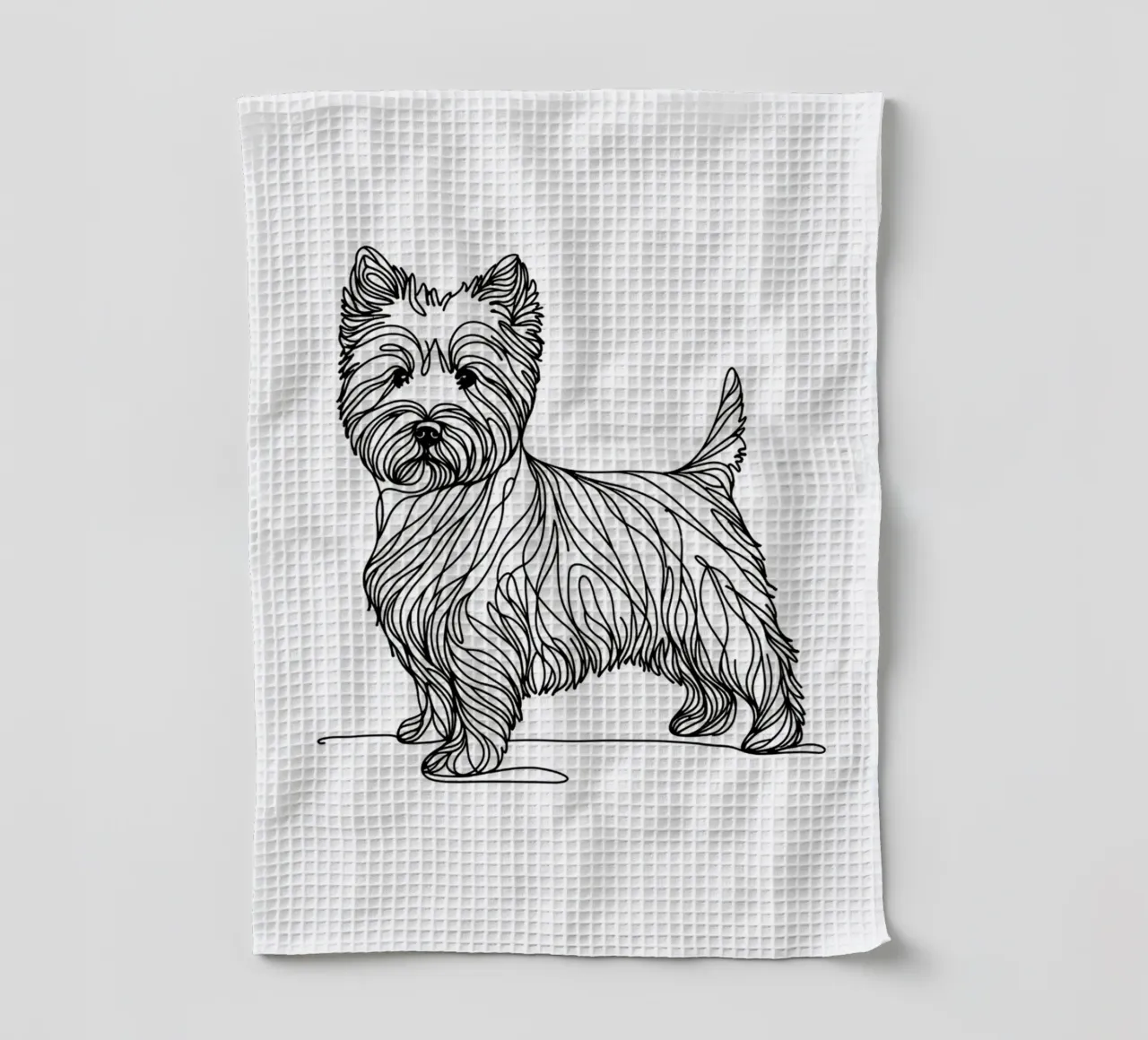 Chien West Highland white terrier Dessin au trait torchon de WijdevenDesign