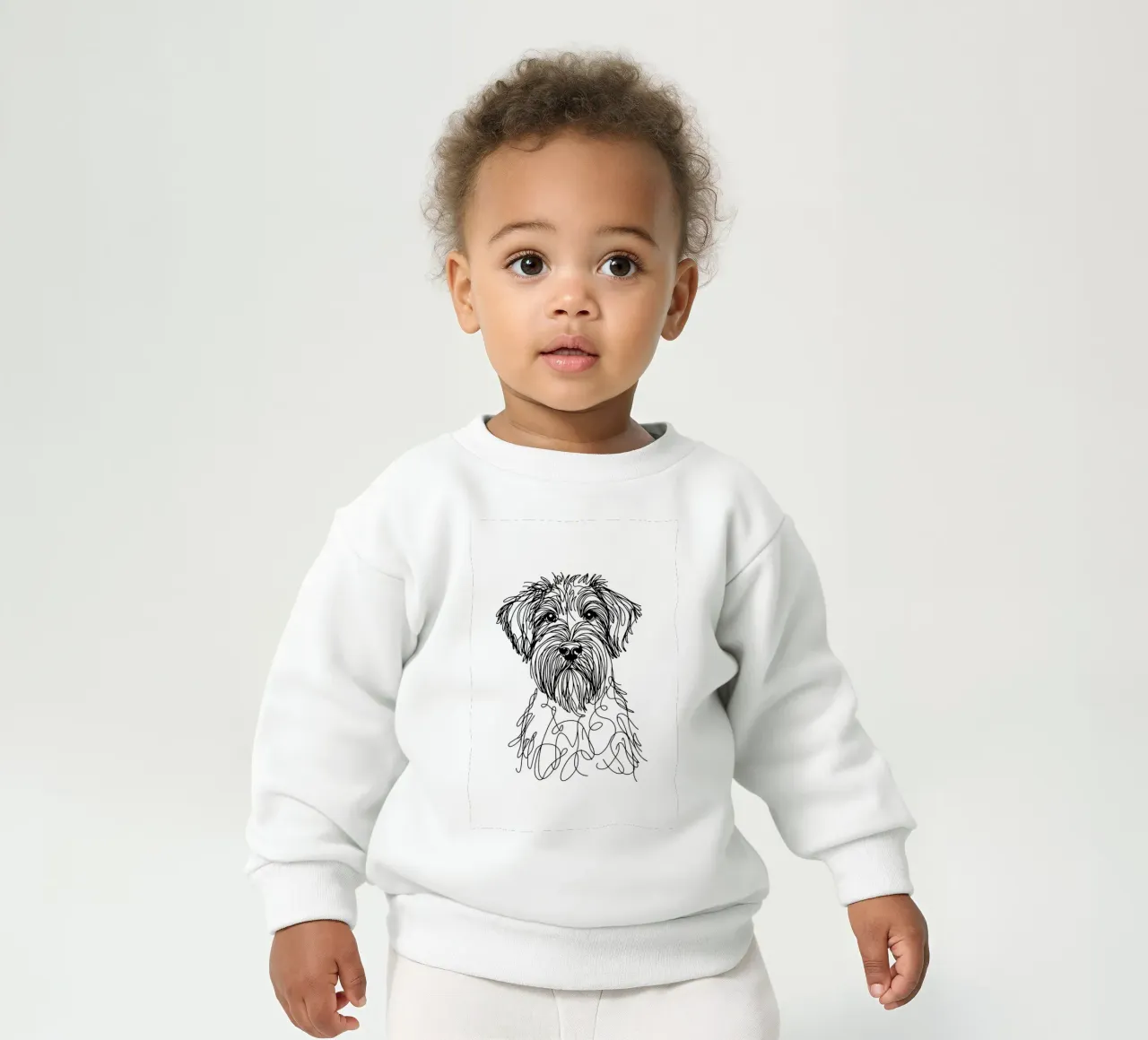 Wirehaired Pointing Griffon Dog Line Art Drawing baby sweatshirt by WijdevenDesign