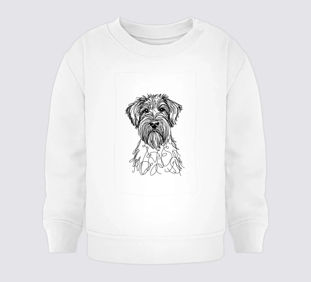 Wirehaired Pointing Griffon Dog Line Art Drawing baby sweatshirt by WijdevenDesign