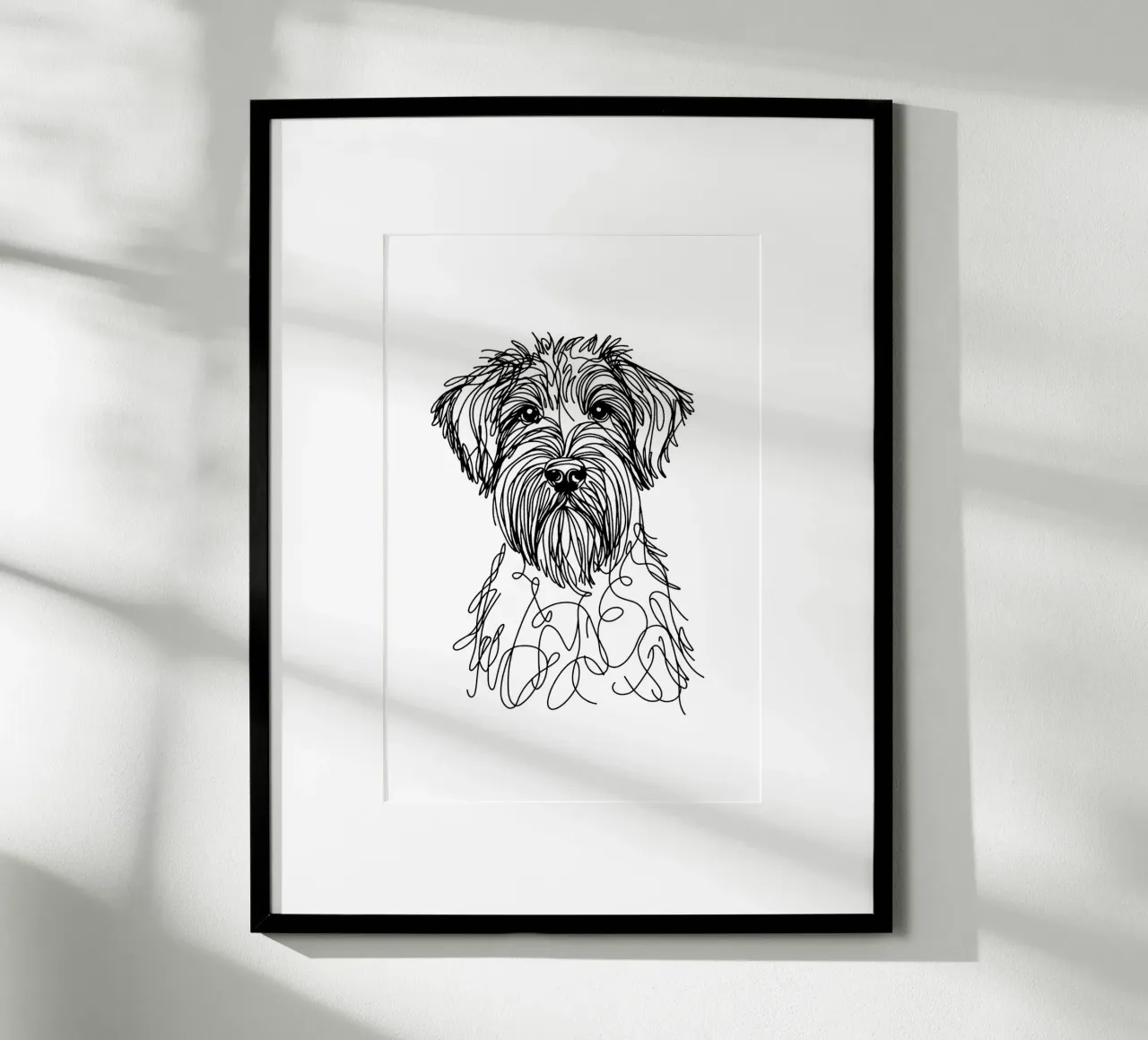 Chien Griffon à poil dur Dessin au trait poster de WijdevenDesign