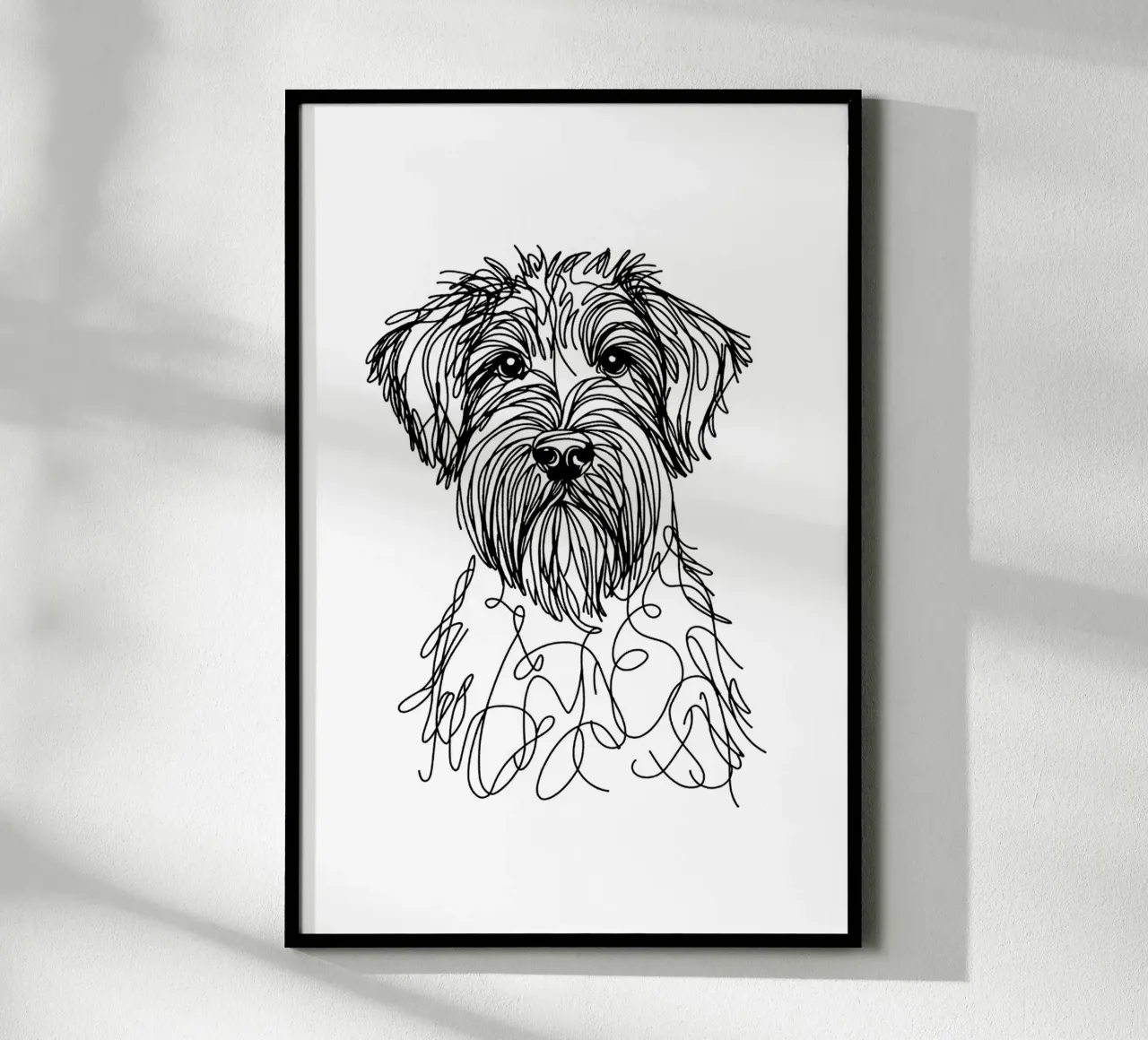 Chien Griffon à poil dur Dessin au trait poster de WijdevenDesign