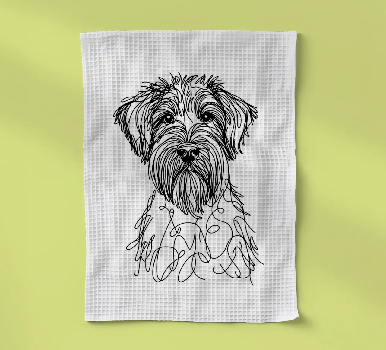 Chien Griffon à poil dur Dessin au trait torchon de WijdevenDesign