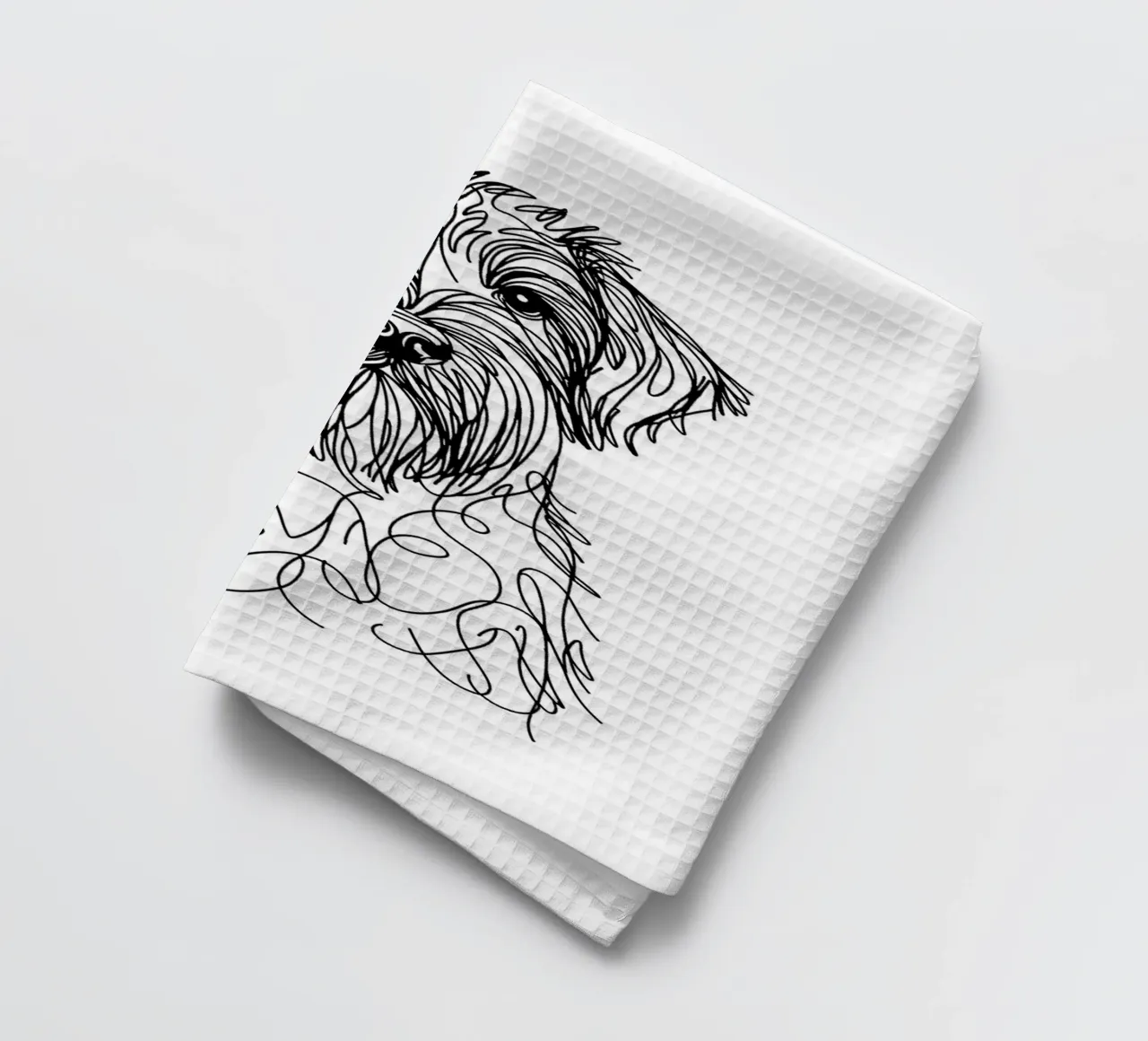 Chien Griffon à poil dur Dessin au trait torchon de WijdevenDesign