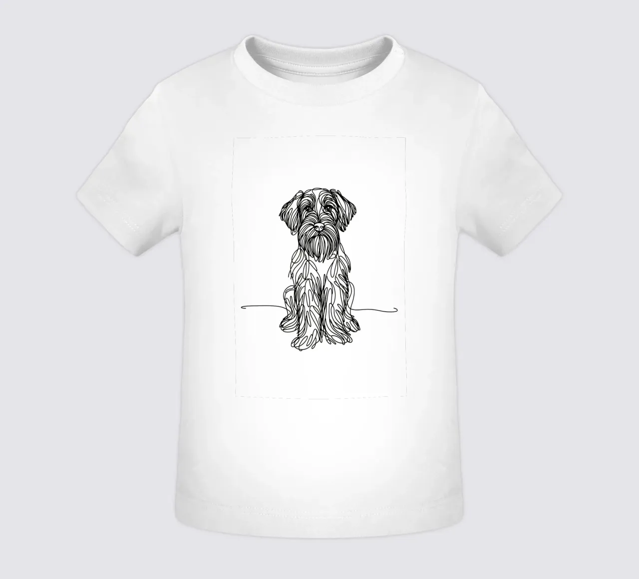 Chien Griffon à poil dur Dessin au trait t-shirt pour bébé de WijdevenDesign