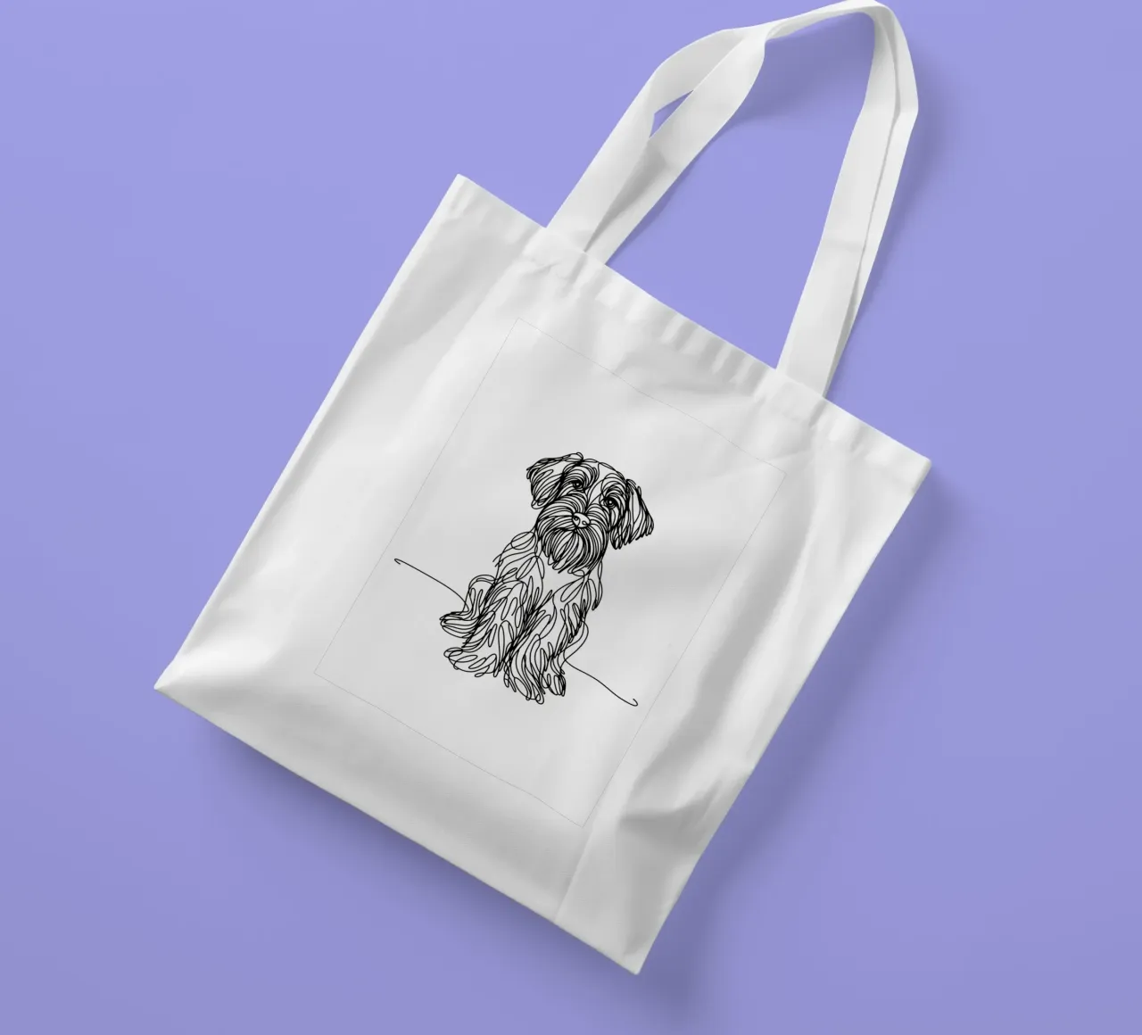 Chien Griffon à poil dur Dessin au trait tote bag de WijdevenDesign