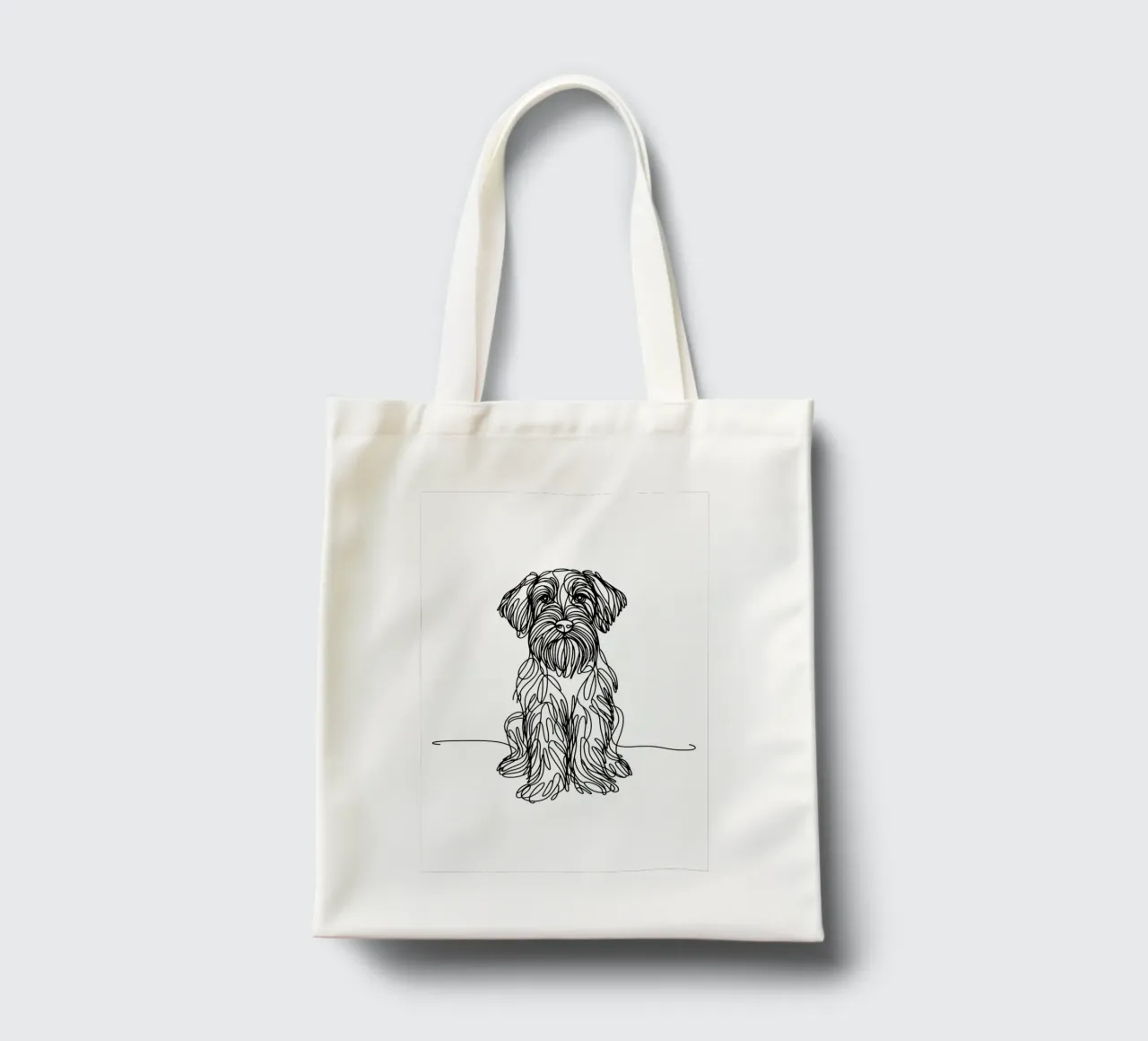Chien Griffon à poil dur Dessin au trait tote bag de WijdevenDesign