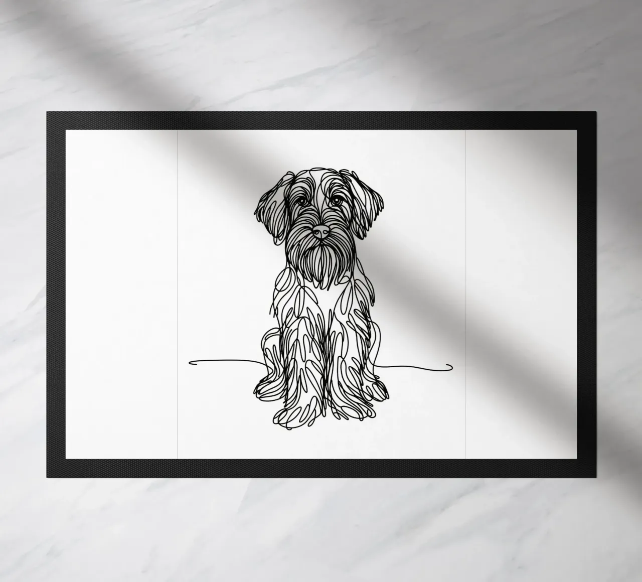Wirehaired Pointing Griffon Dog Line Art Drawing doormat by WijdevenDesign