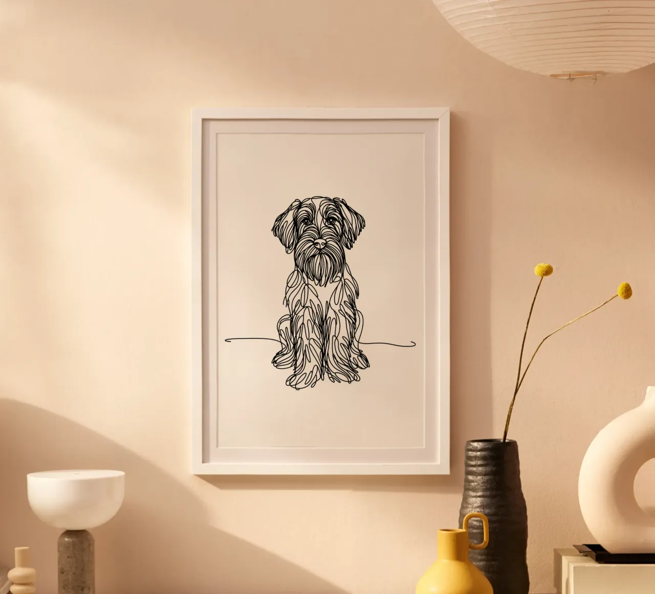 Chien Griffon à poil dur Dessin au trait hahnemühle de WijdevenDesign