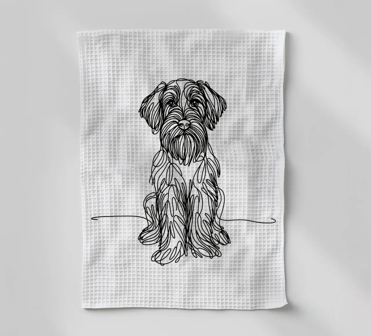 Chien Griffon à poil dur Dessin au trait torchon de WijdevenDesign