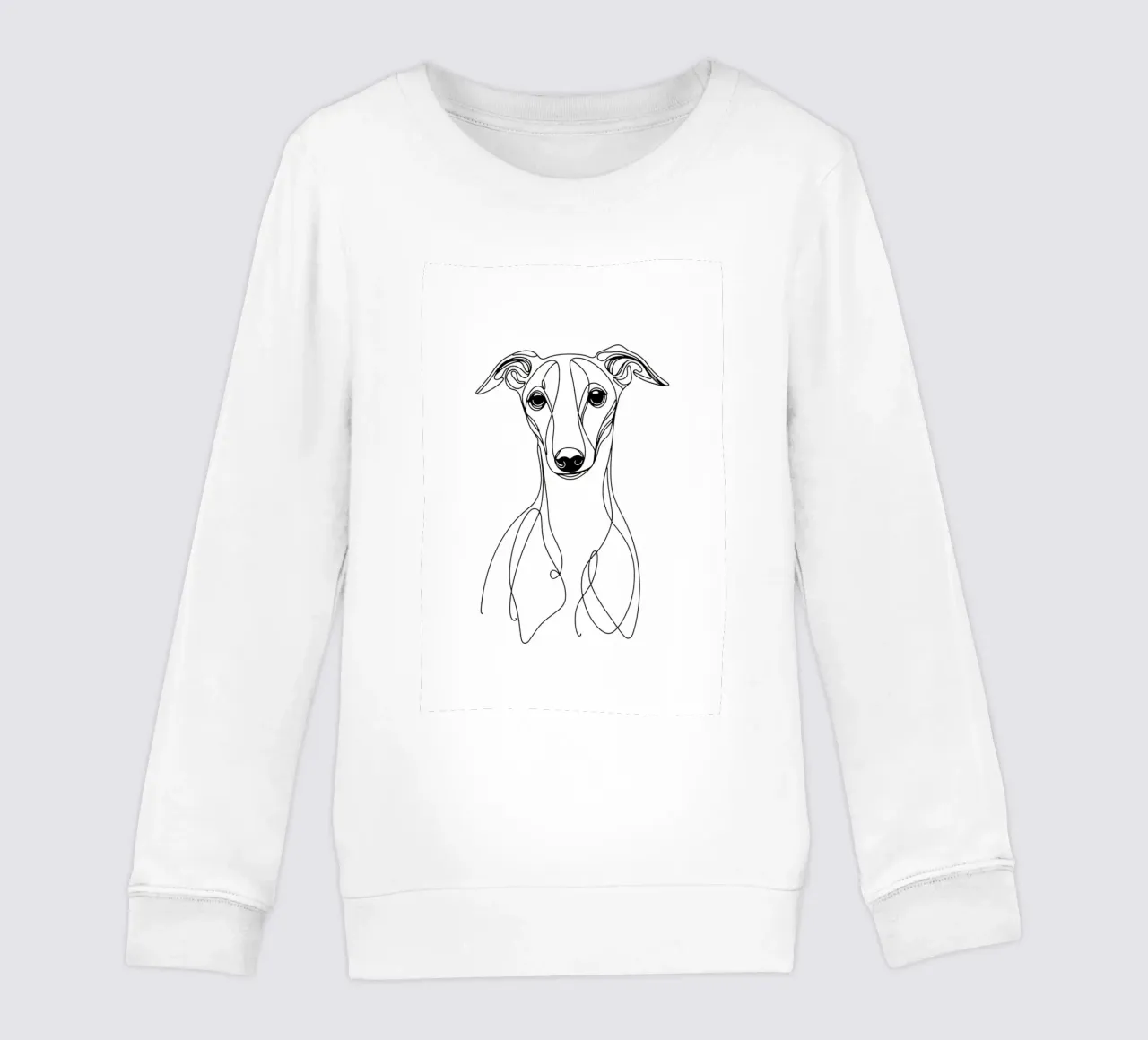 Disegno artistico lineare del cane Whippet felpa bambino da WijdevenDesign