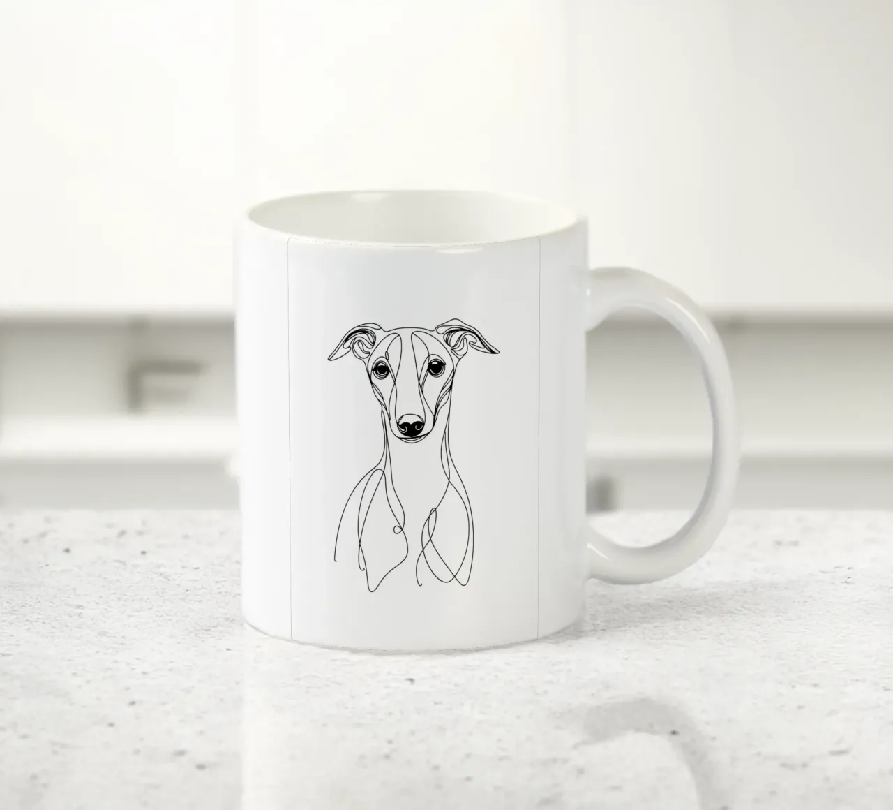 Chien Whippet Dessin au trait mug en céramique de WijdevenDesign