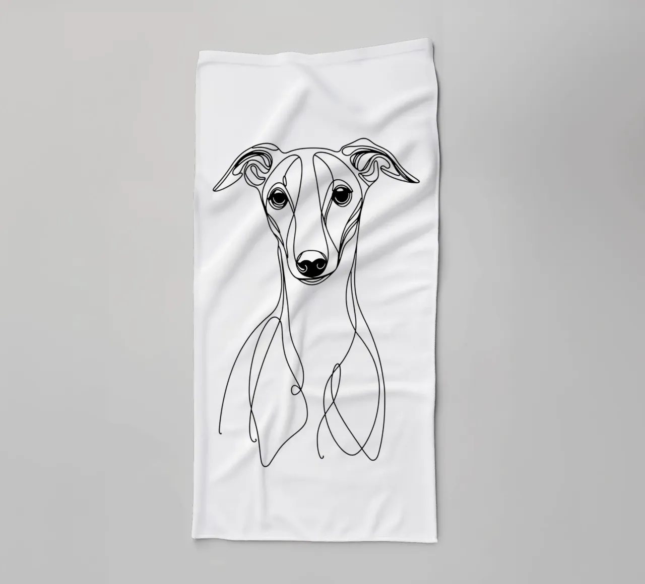 Chien Whippet Dessin au trait serviette de bain de WijdevenDesign