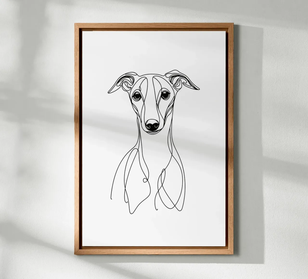 Chien Whippet Dessin au trait alu dibond de WijdevenDesign